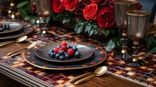 a plate of berries on a table