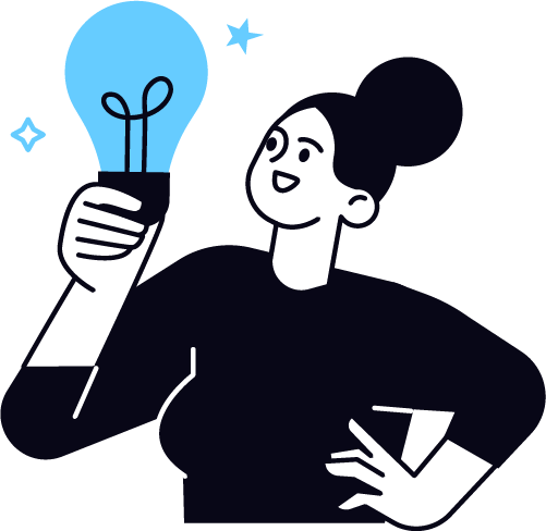 a woman holding a light bulb