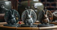 a group of rabbits on a table