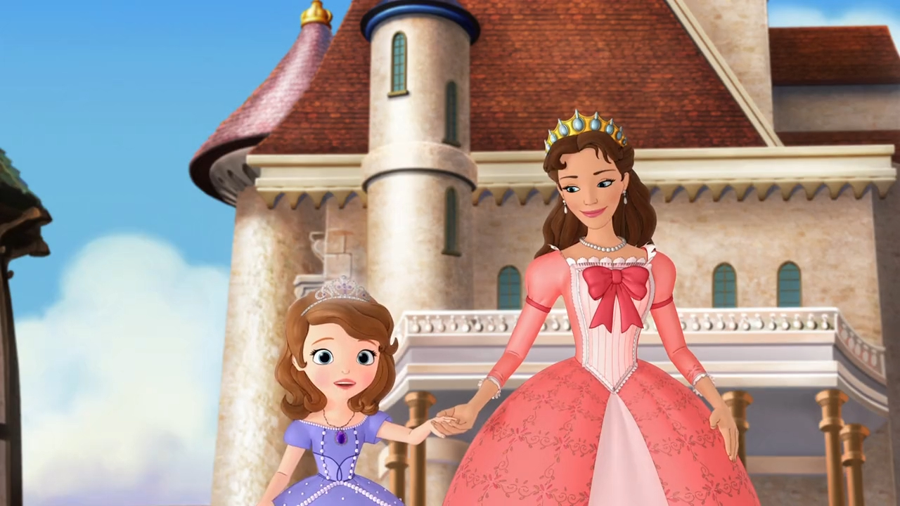 a cartoon of a couple of princesses