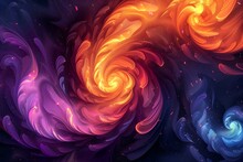 a colorful swirls of fire