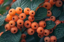 a close up of orange berries