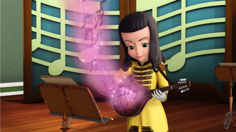 a cartoon character playing a musical instrument
