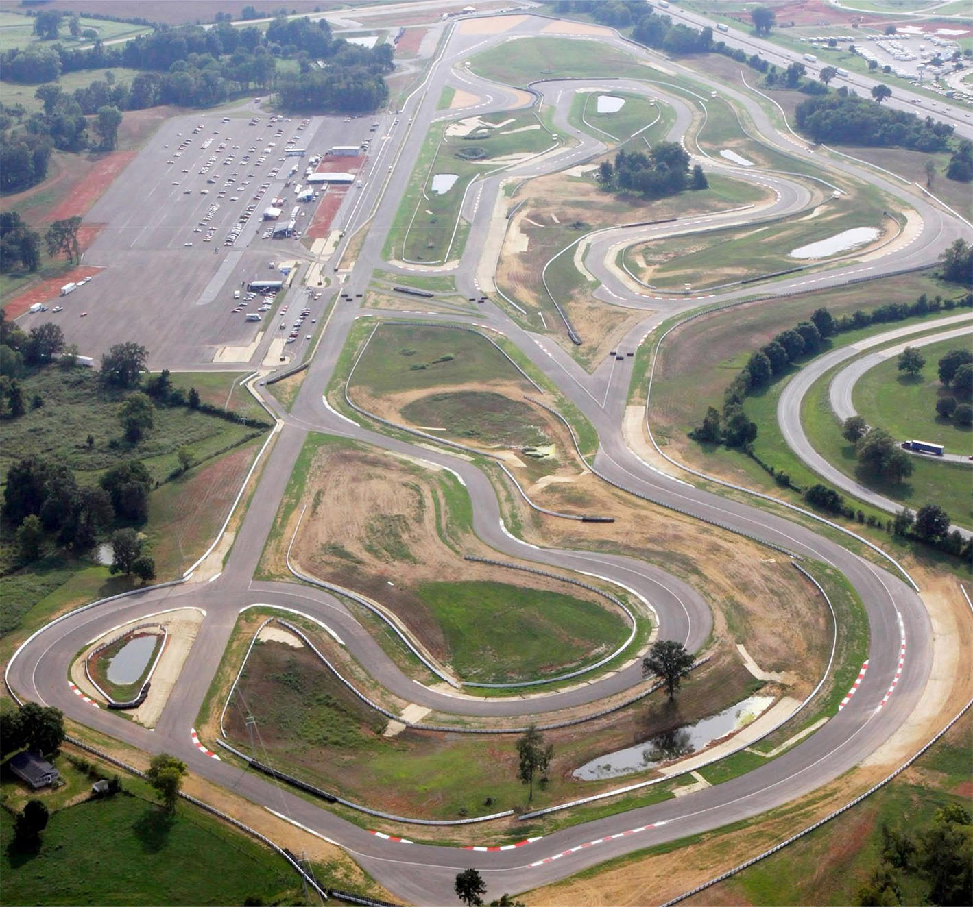 aerial view of a race track