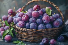 a basket of plums