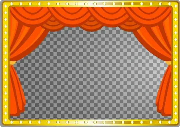 a frame of an orange curtain