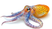 a colorful octopus with blue and yellow spots