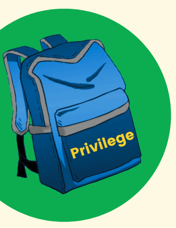 a blue backpack with yellow text