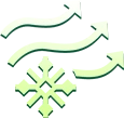 a group of arrows pointing to a snowflake