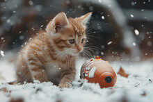 a cat playing with a toy