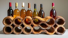 a group of wine bottles