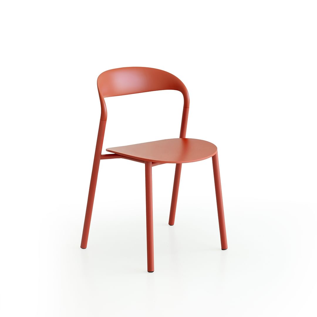 a red chair with a white background