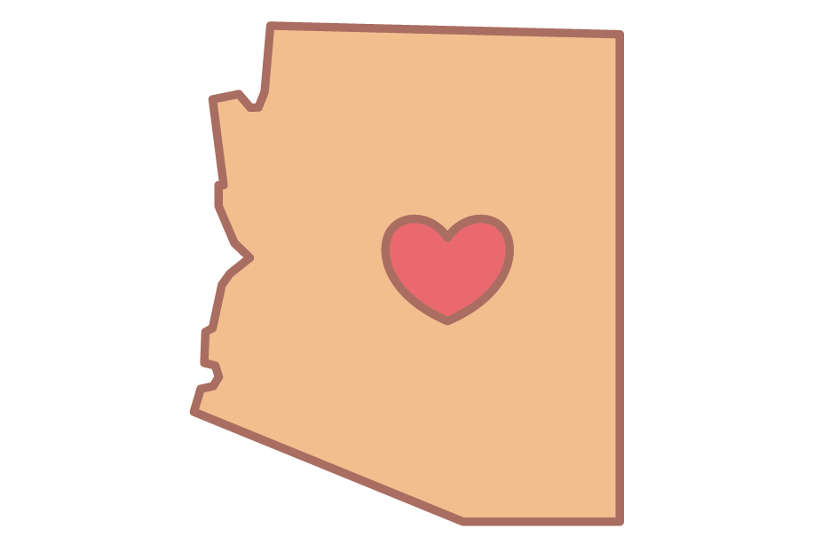 a map with a heart on it