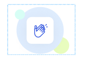 a logo of a hand clapping