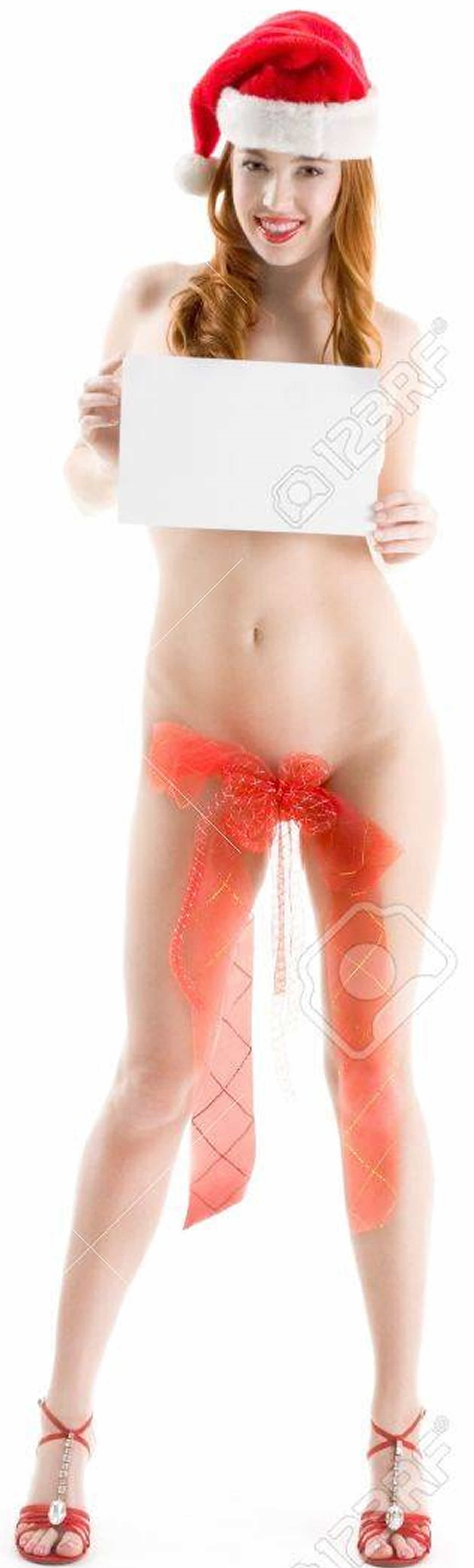 a woman's body with a red bow