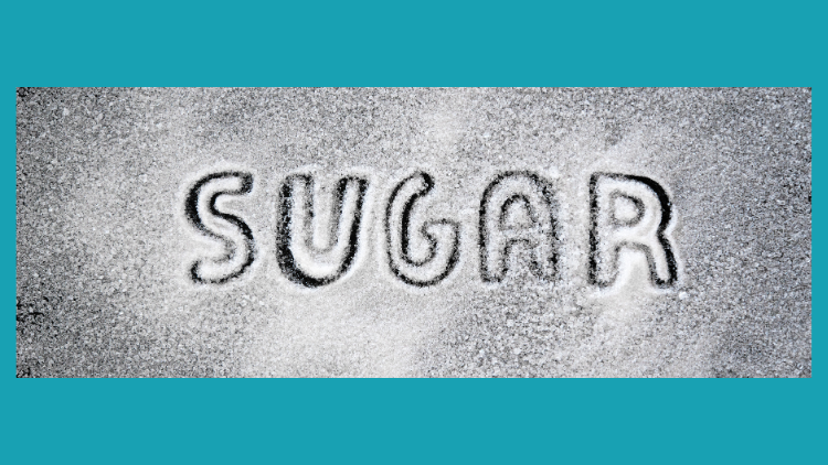 a close-up of a sugar word
