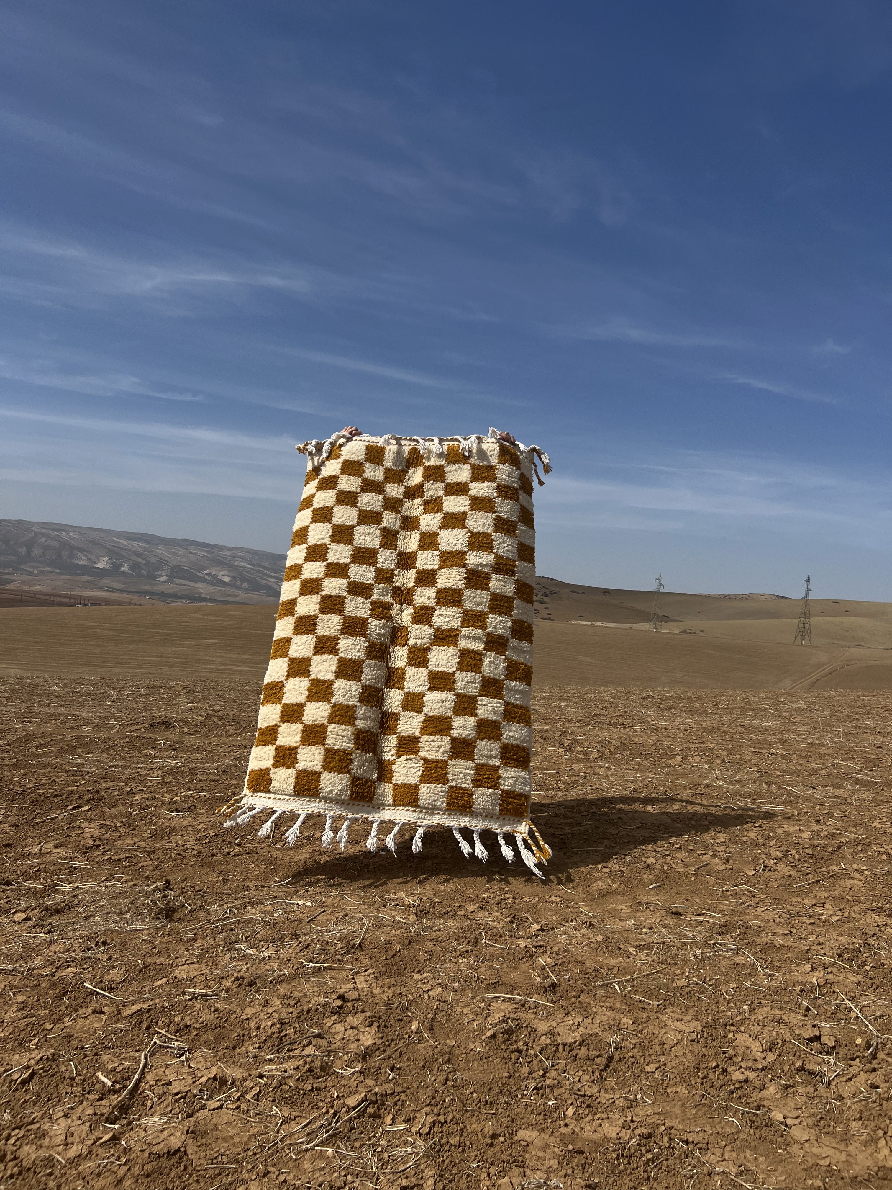 a blanket in a desert