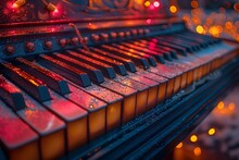 a close up of a piano