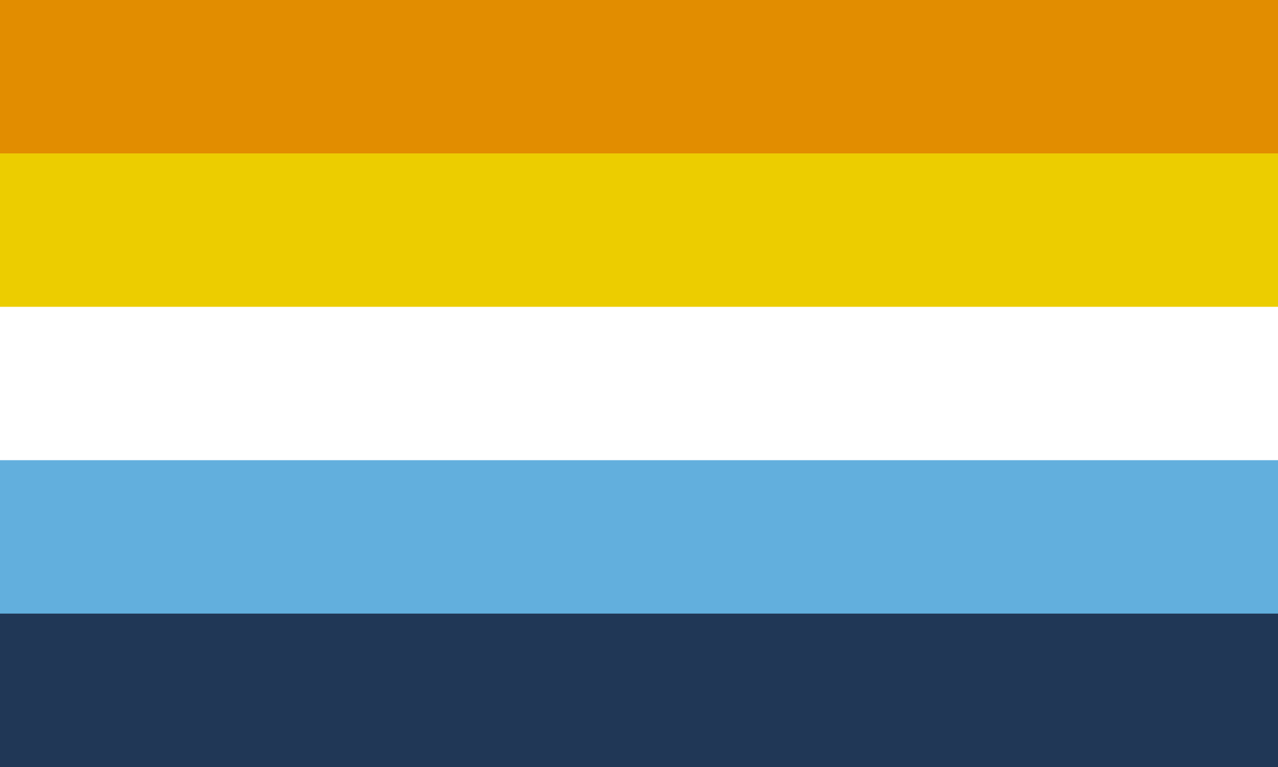 a colorful flag with white blue yellow and orange stripes