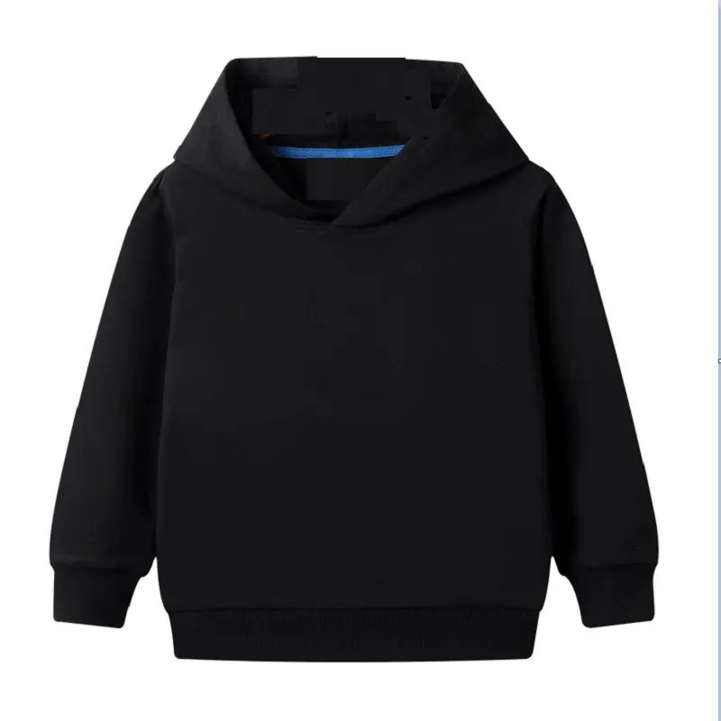 a black hoodie with a blue stripe