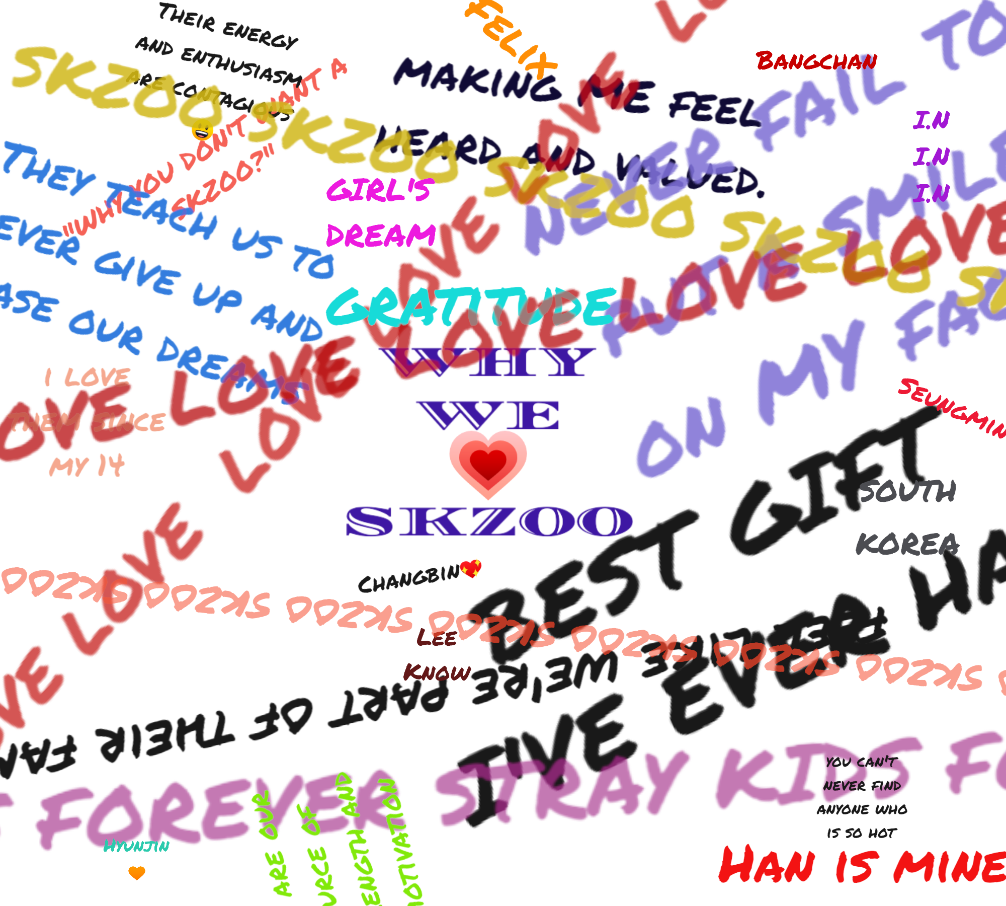 a black background with colorful text