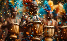 a man holding a drum