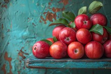 a pile of apples on a table