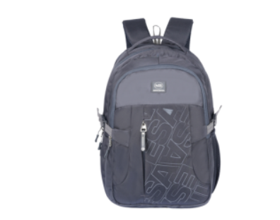 a grey backpack with a zipper