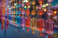 a row of colorful beads