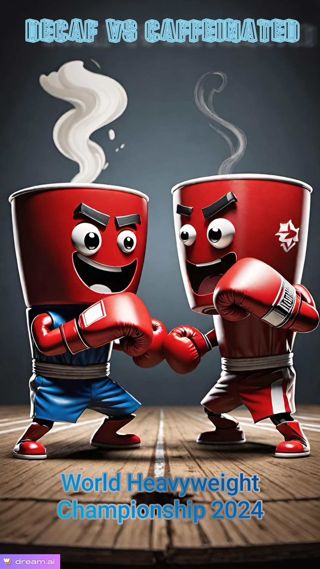 two red cups with faces boxing