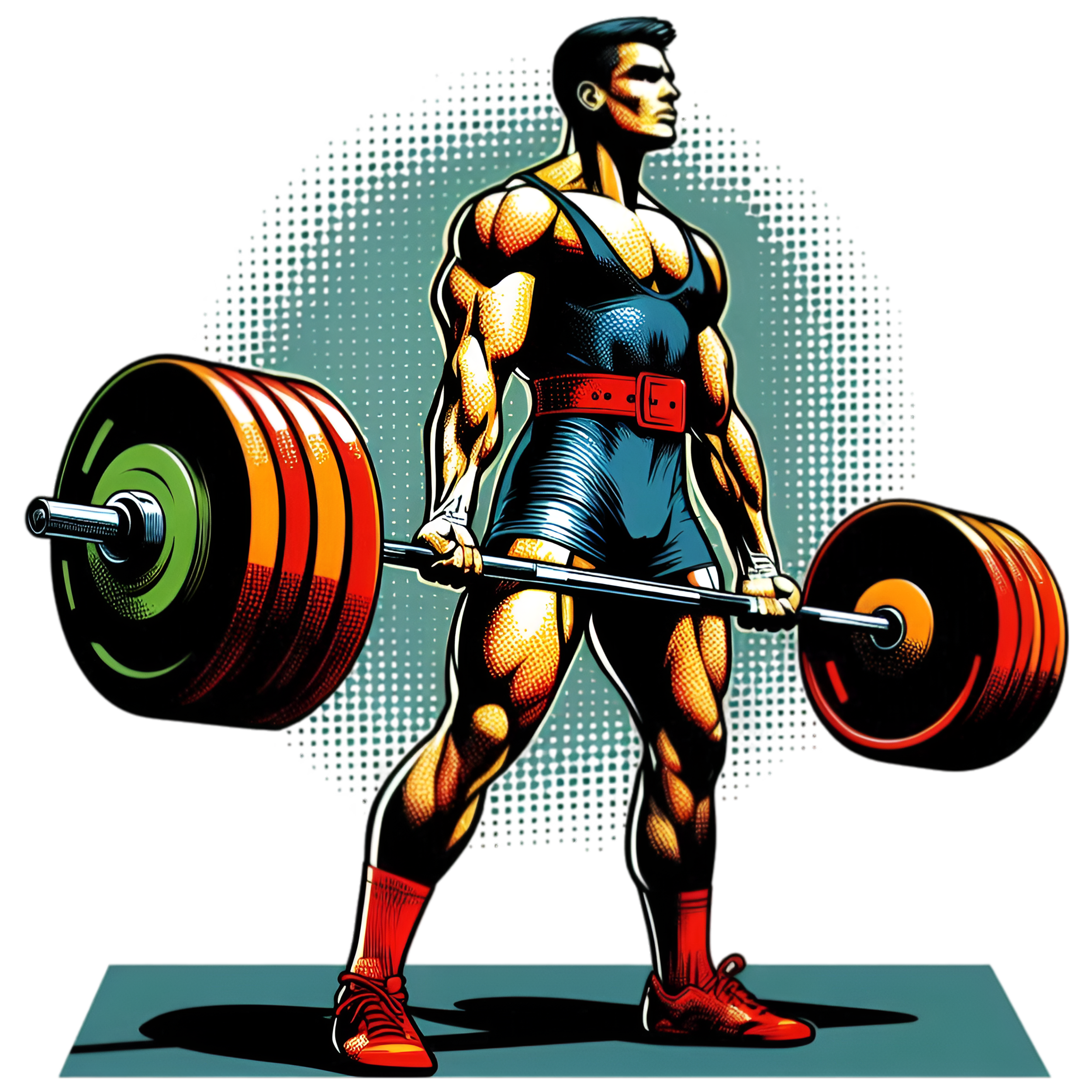 a man lifting weights with a black background