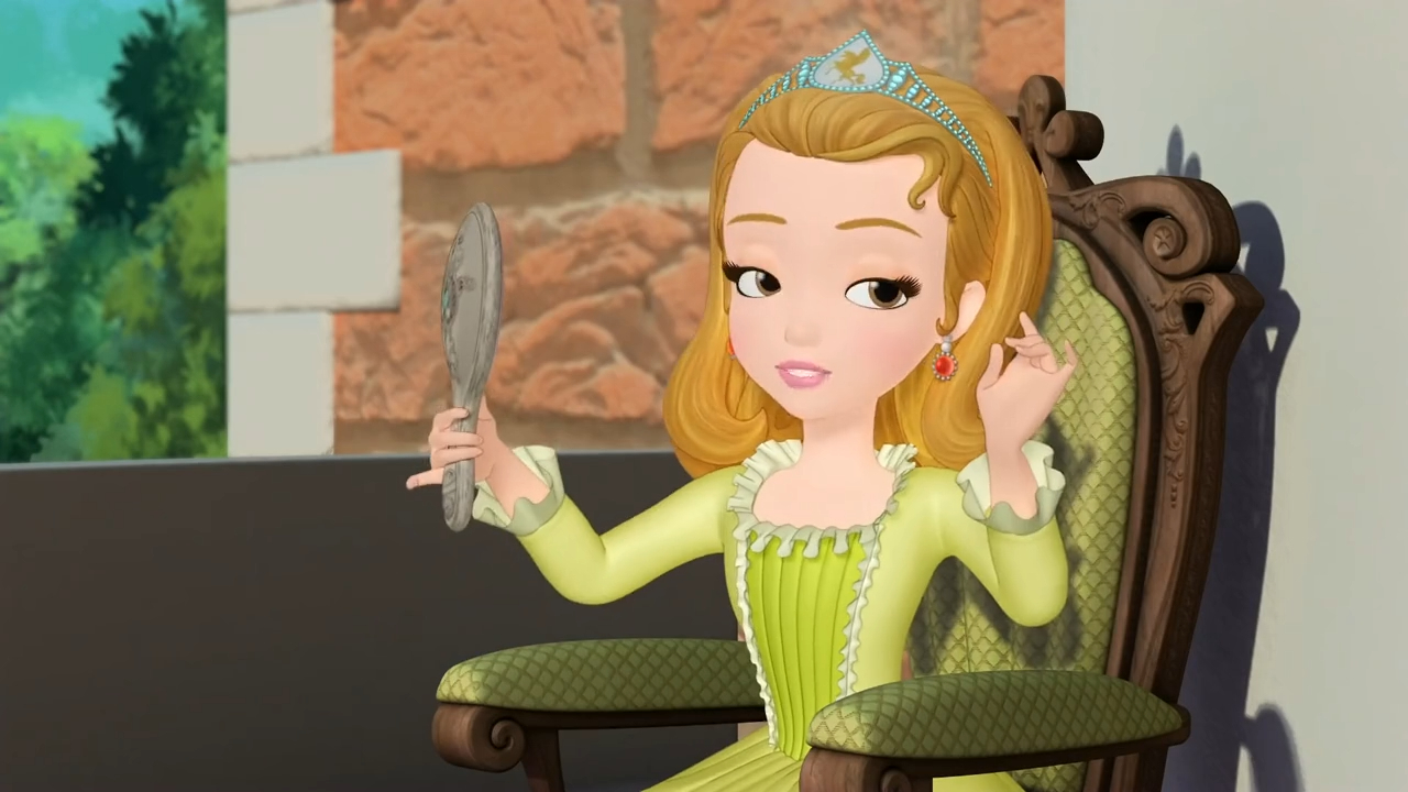 cartoon of a princess holding a mirror