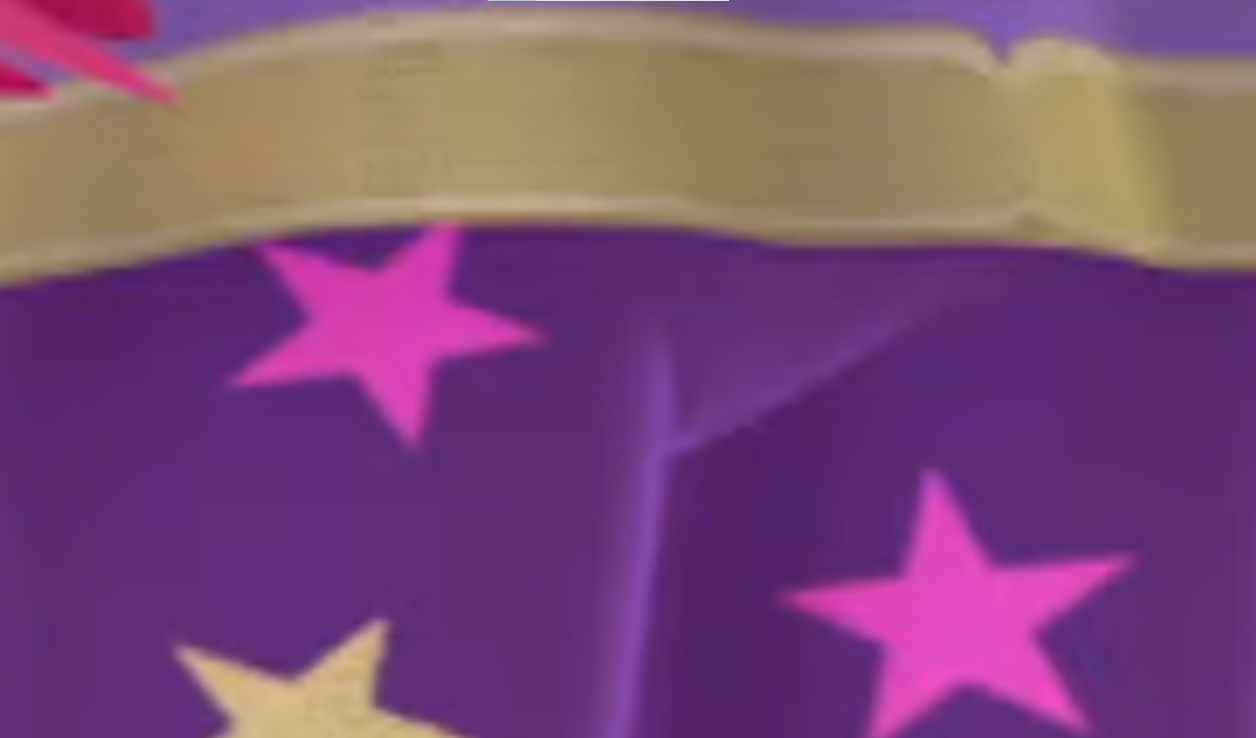 a purple and gold fabric with pink stars