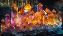 a group of crystal pointy rocks