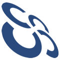 a blue and black logo