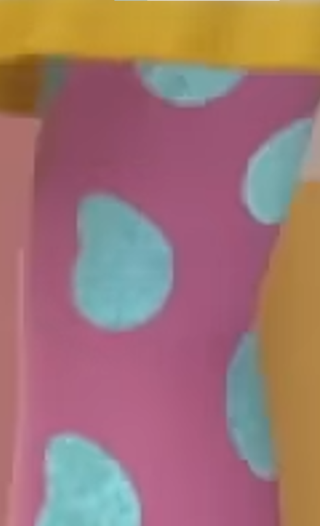 a pink and blue polka dot tights