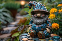 a gnome statue in a garden