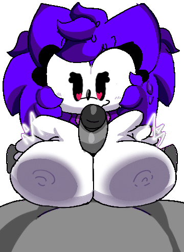 a cartoon of a purple and white animal