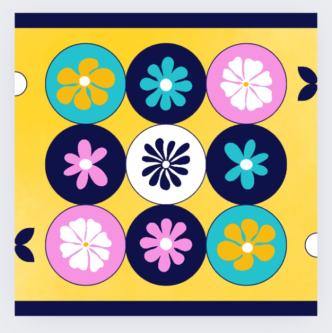 a colorful pattern with flowers
