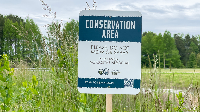 a sign in a field