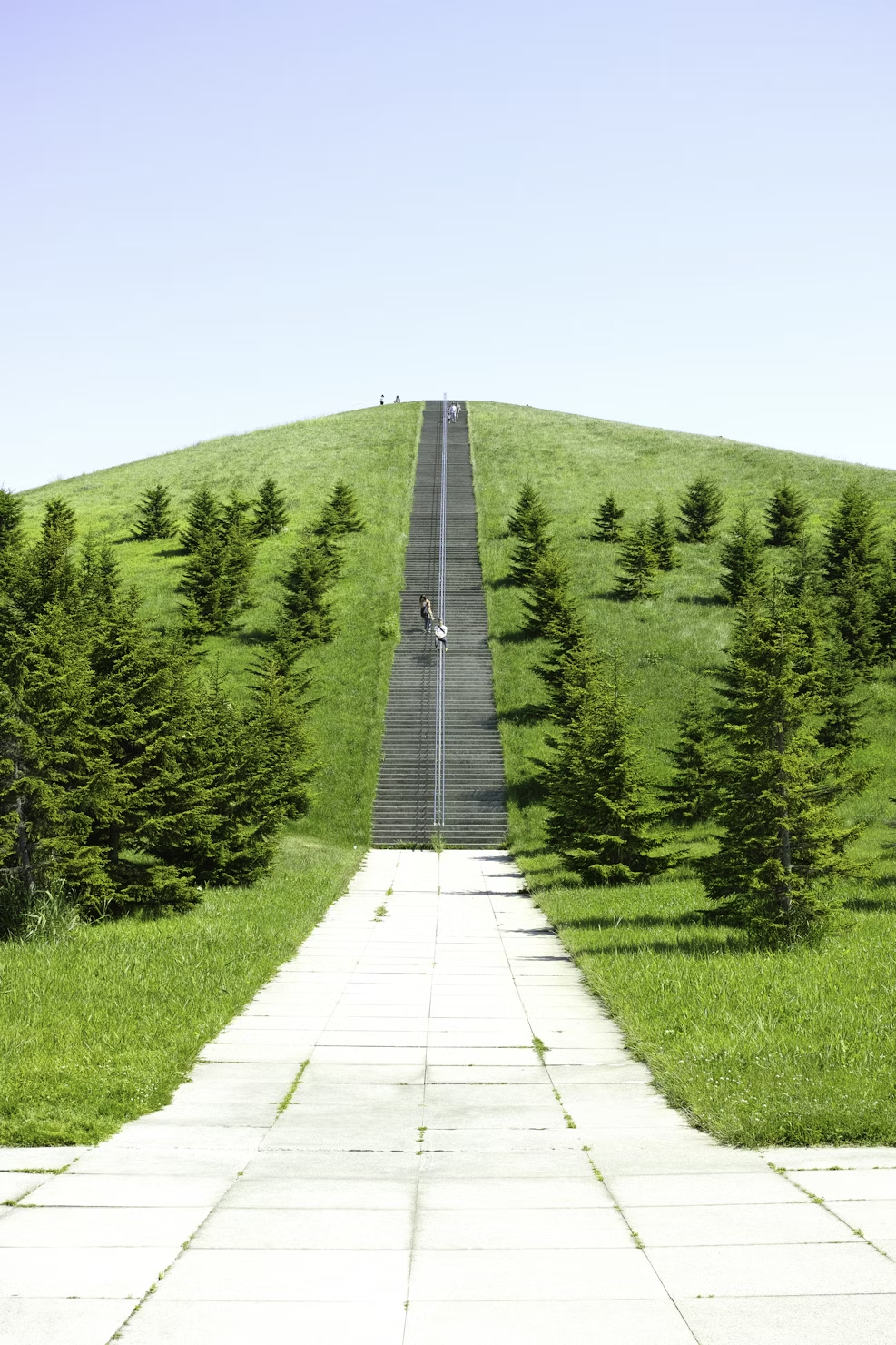 a stairway going up a hill