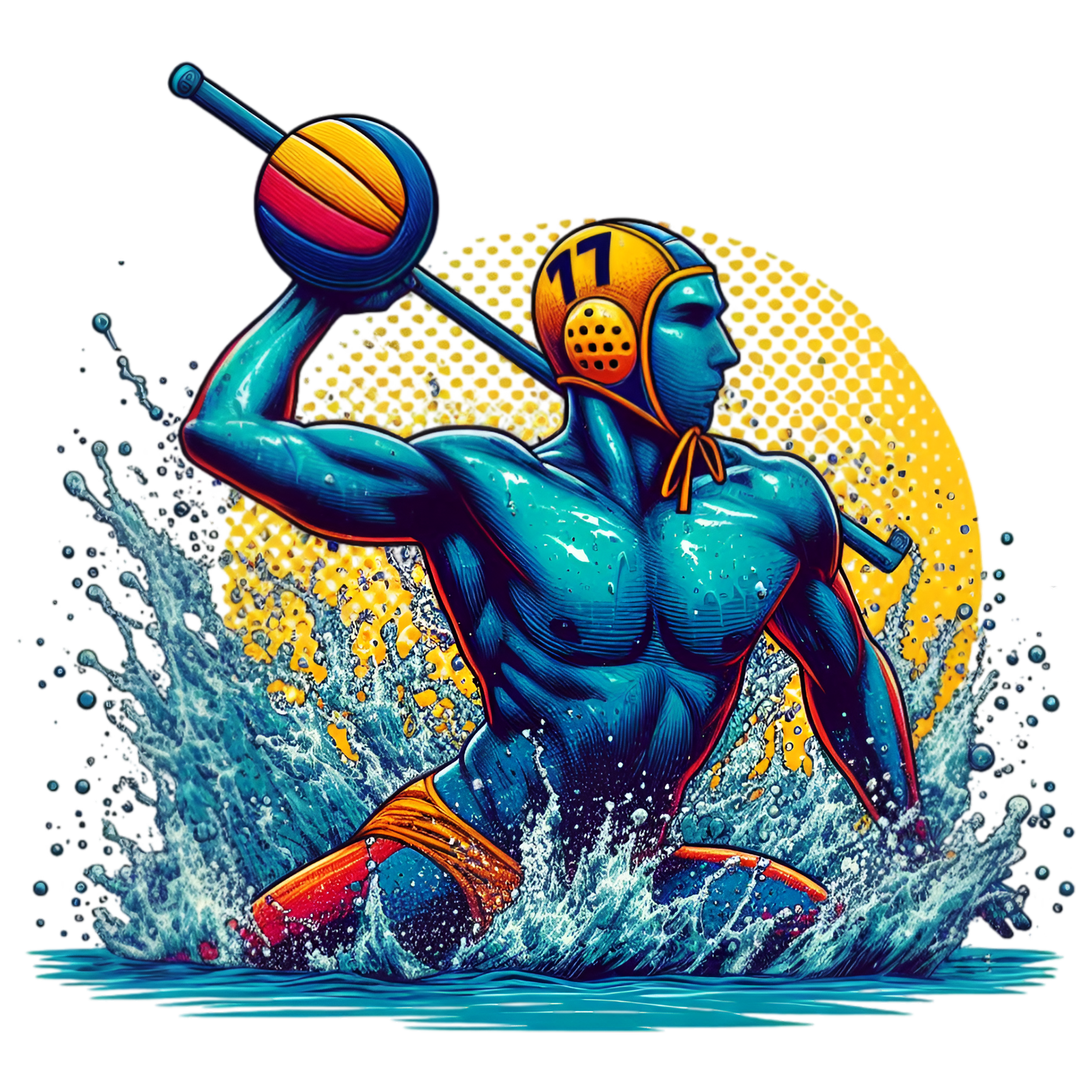 a man in water polo gear holding a ball