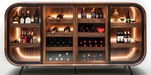 a wine cabinet with lights