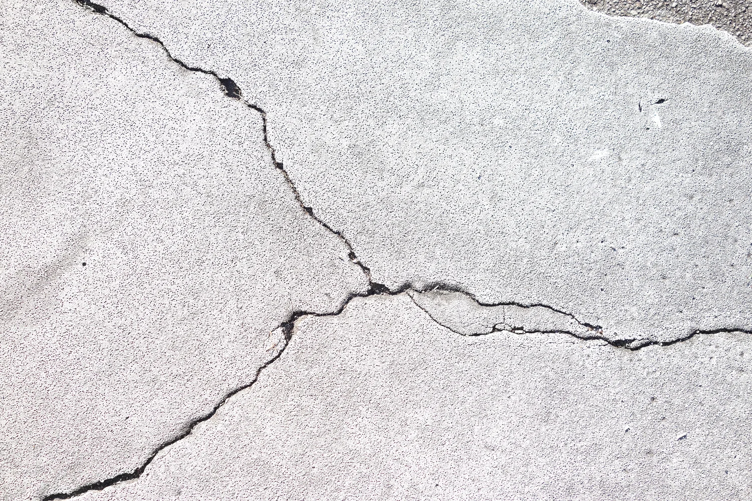 a crack in a concrete surface