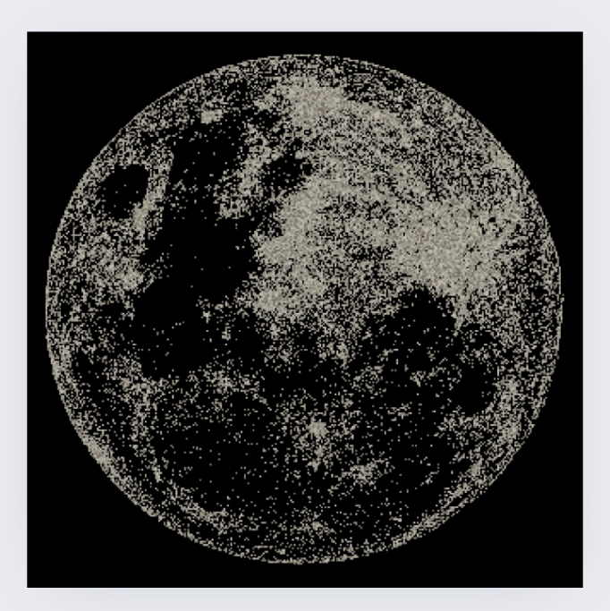 a full moon with many dots