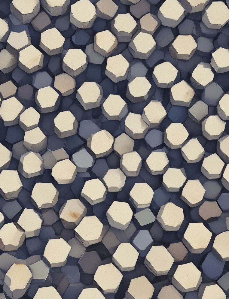 a group of white hexagons