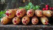 a group of carrots with green leaves