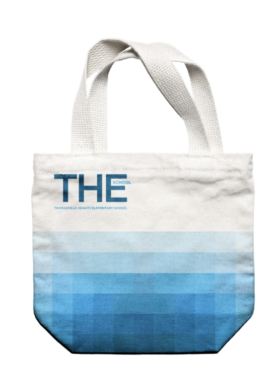 a white and blue bag