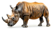 a rhinoceros standing on a white background