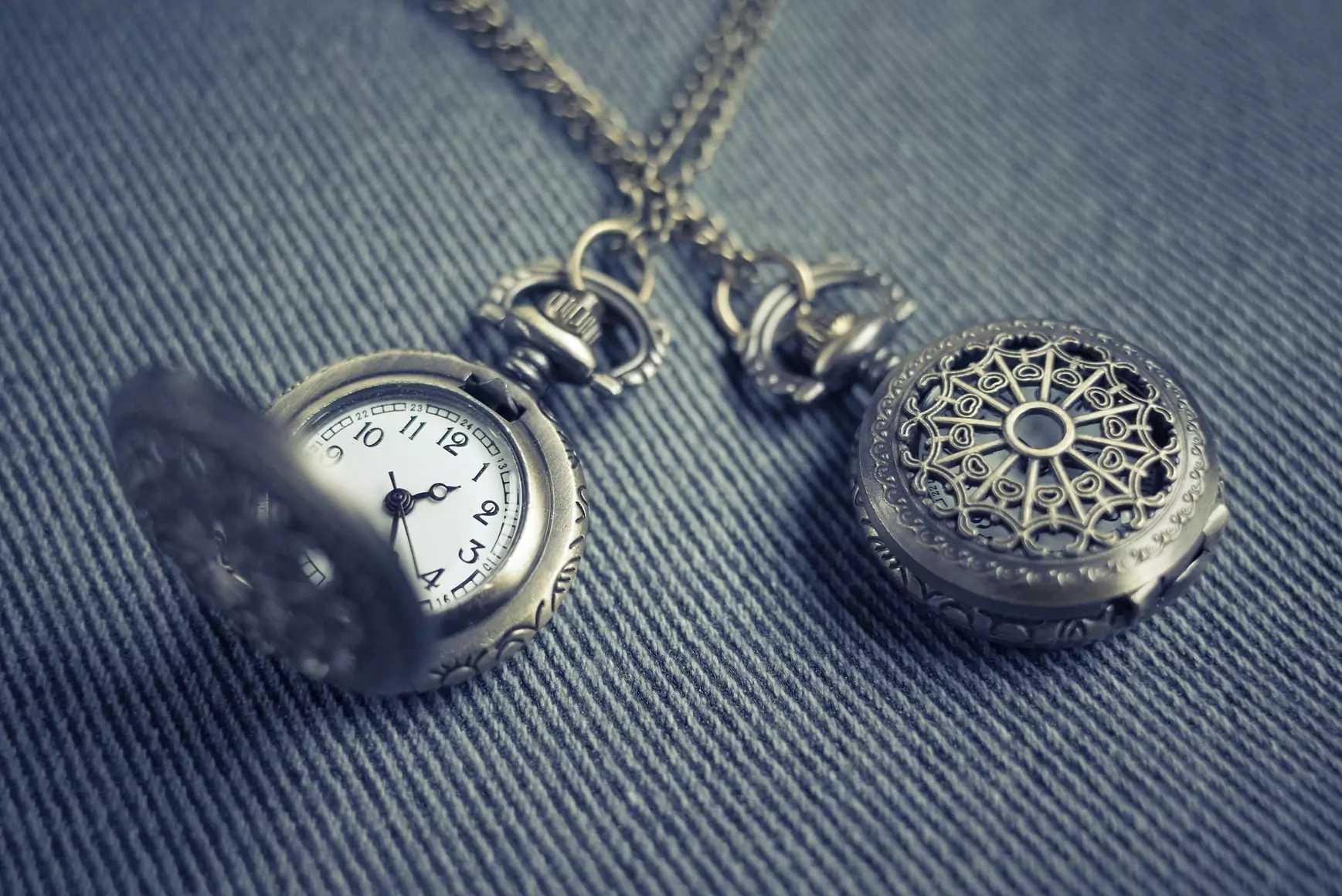a pocket watch on a chain